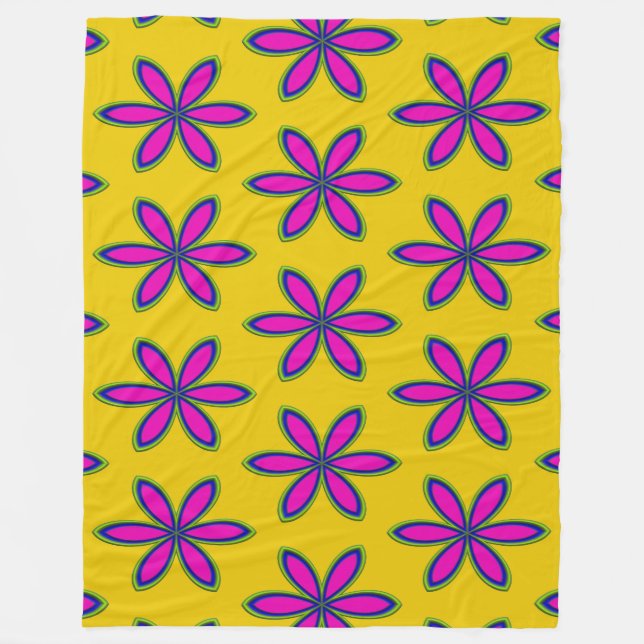 Purple Flower Patch Fleece Blanket (Front)
