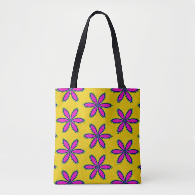 Purple Flower Patch Tote Bag (Front)