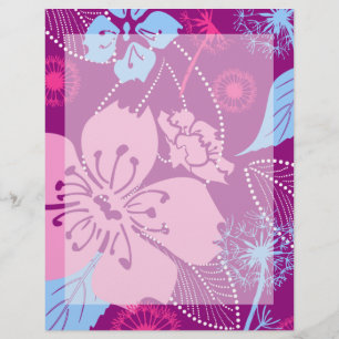 Purple Flower Pattern 8.5" x 11"Letterhead