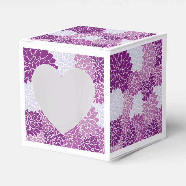 Purple Flower Pattern Favour Box (Front Side)