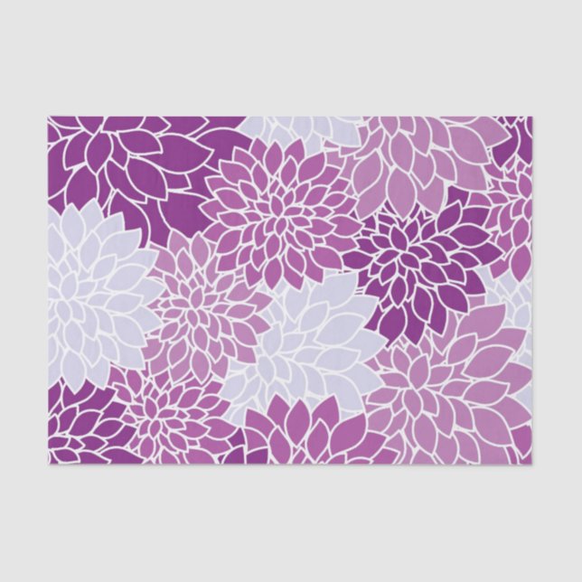 Purple Flower Pattern Tissue Paper (Front)