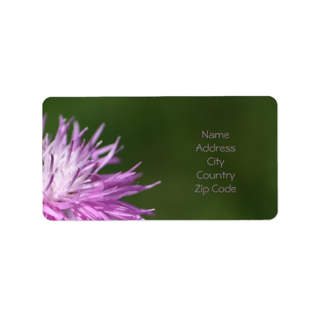 Purple Flower Photograph Label (Front)