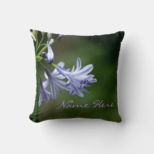 Purple Flower Photograph Throw Pillows (Front)