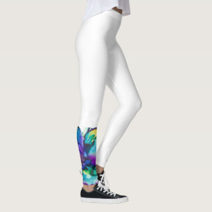 Purple Flower Power One Lower Leg Leggings