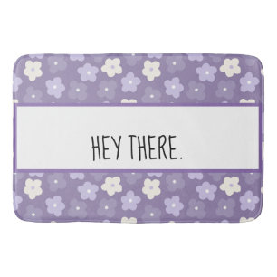 Purple Flower Power Personalised Bath Mat