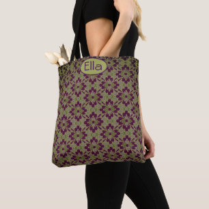 Purple Flower Power Tote Bag