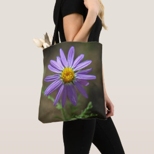 purple flower power tote bag