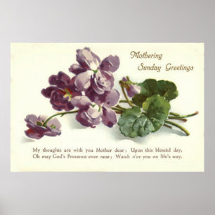 Purple Flower Prayer Sunday Mother's Day Poster