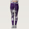 Purple flower print leggings Waveline design