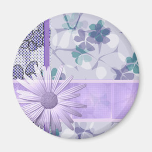 Purple flower printed magnet