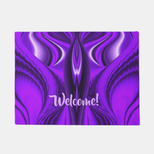 Purple Flower Rainbow Dreams Angel Wings Doormat