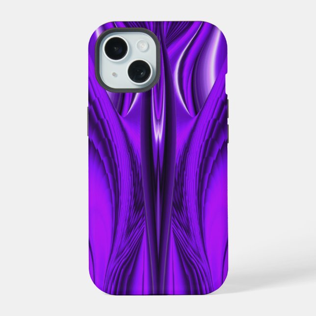 Purple Flower Rainbow Dreams Angel Wings iPhone 15 Case (Back)