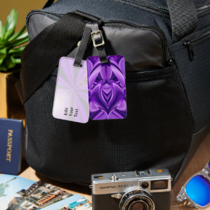 Purple Flower Rainbow Dreams , Angel Wings Luggage Tag