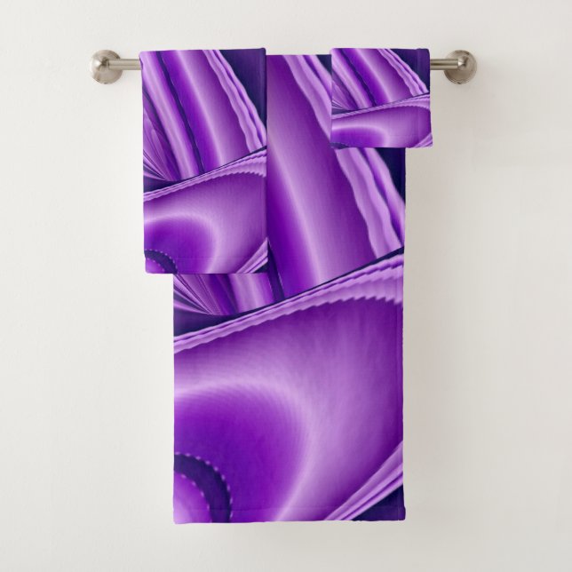 Purple Flower Rainbow Dreams Bath Towel Set (Insitu)