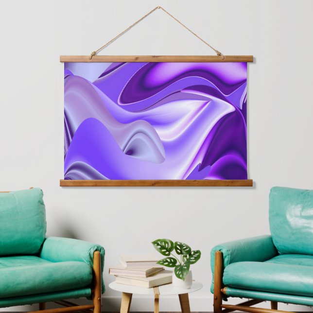 Purple Flower Rainbow Dreams Hanging Tapestry (Living Room)