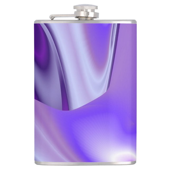 Purple Flower Rainbow Dreams Hip Flask (Front)