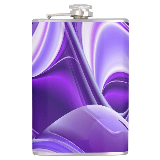Purple Flower Rainbow Dreams Hip Flask (Front)