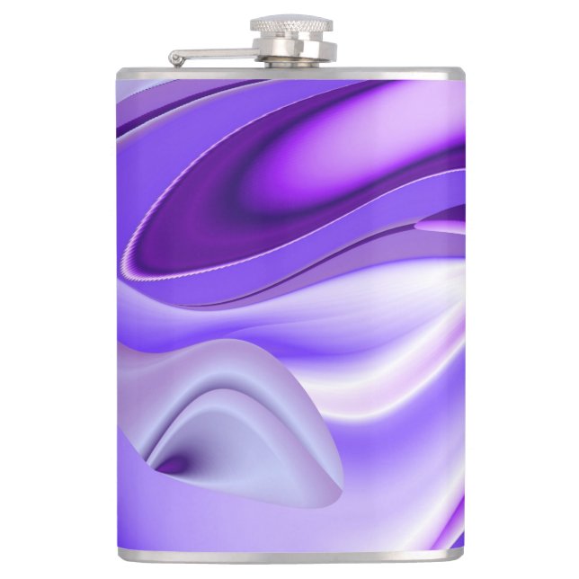 Purple Flower Rainbow Dreams Hip Flask (Front)