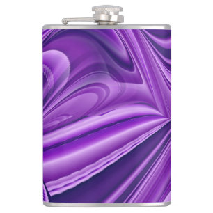 Purple Flower Rainbow Dreams Hip Flask