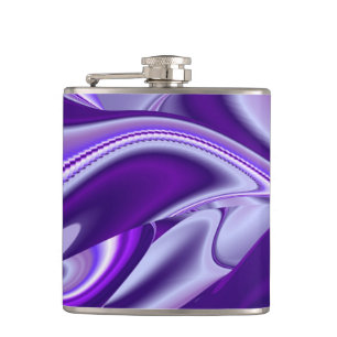 Purple Flower Rainbow Dreams Hip Flask