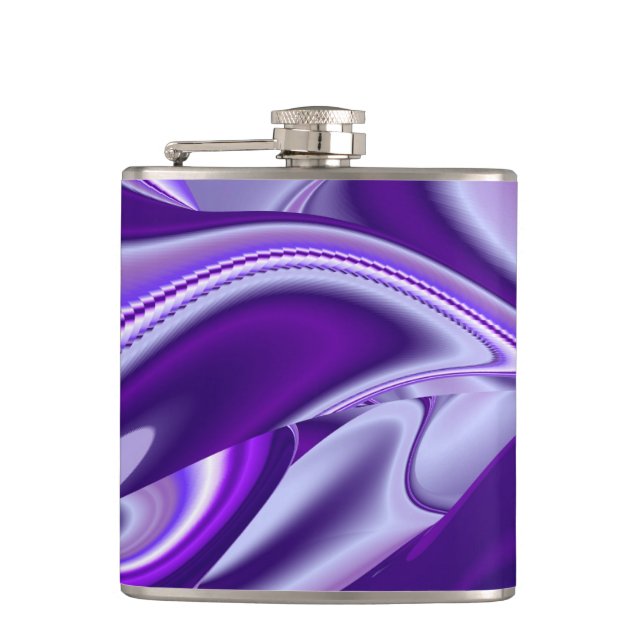 Purple Flower Rainbow Dreams Hip Flask (Front)