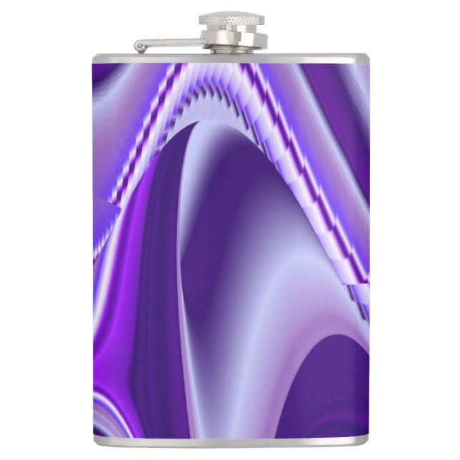 Purple Flower Rainbow Dreams Hip Flask (Front)