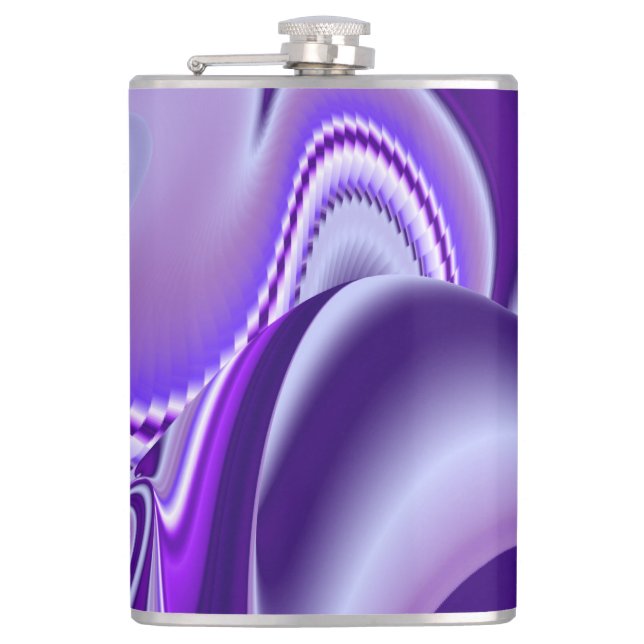 Purple Flower Rainbow Dreams Hip Flask (Front)
