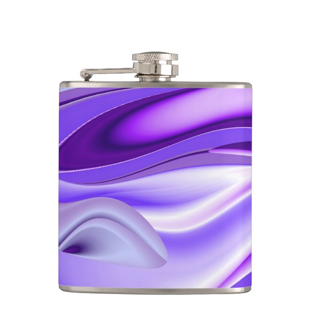 Purple Flower Rainbow Dreams Hip Flask (Front)