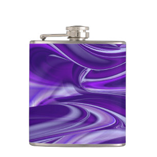 Purple Flower Rainbow Dreams Hip Flask