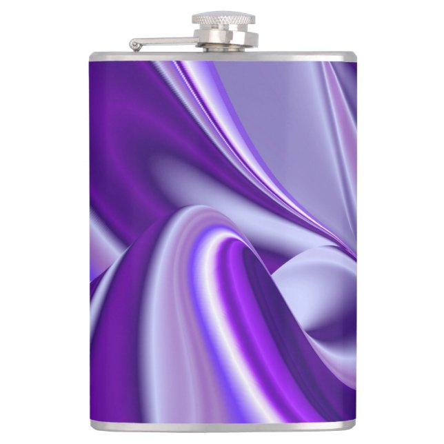 Purple Flower Rainbow Dreams Hip Flask (Front)