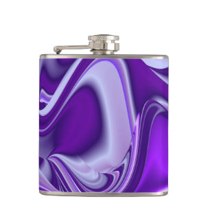 Purple Flower Rainbow Dreams Hip Flask