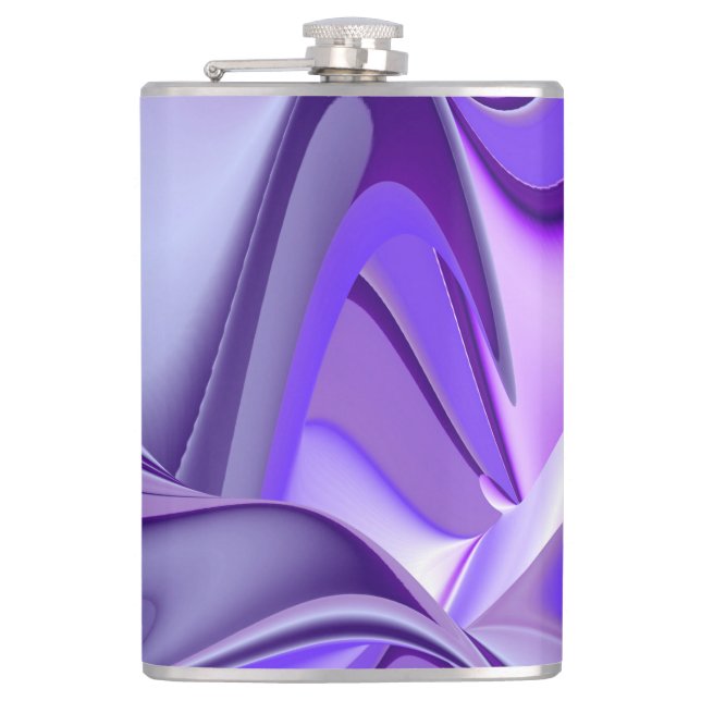 Purple Flower Rainbow Dreams Hip Flask (Front)