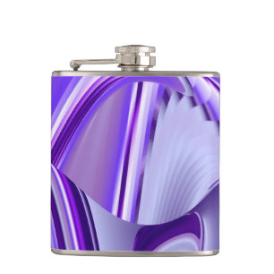 Purple Flower Rainbow Dreams Hip Flask