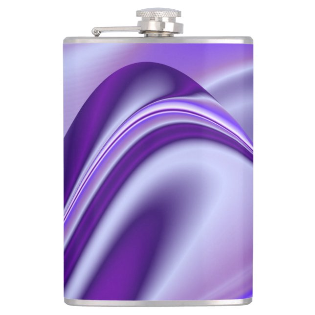 Purple Flower Rainbow Dreams Hip Flask (Front)