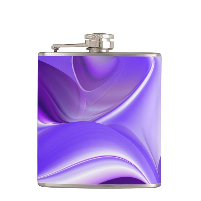 Purple Flower Rainbow Dreams Hip Flask (Front)