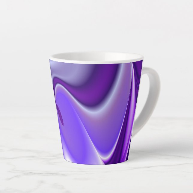 Purple Flower Rainbow Dreams Latte Mug (Right Angle)