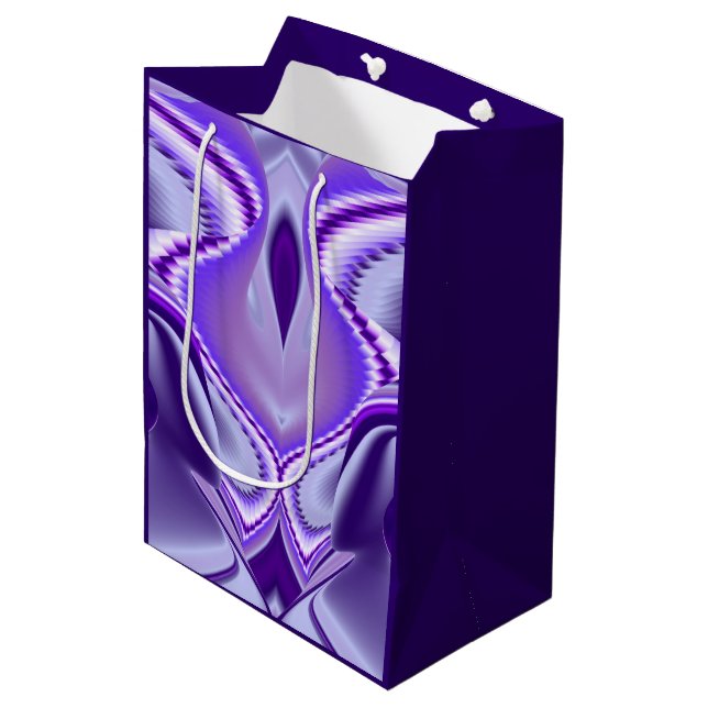 Purple Flower Rainbow Dreams Medium Gift Bag (Front Angled)
