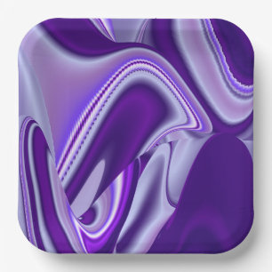 Purple Flower Rainbow Dreams Paper Plate