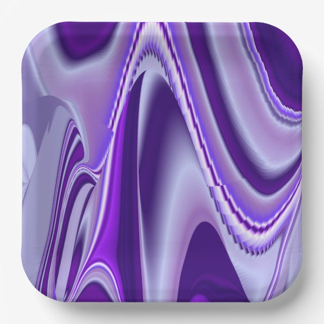 Purple Flower Rainbow Dreams Paper Plate (Front)