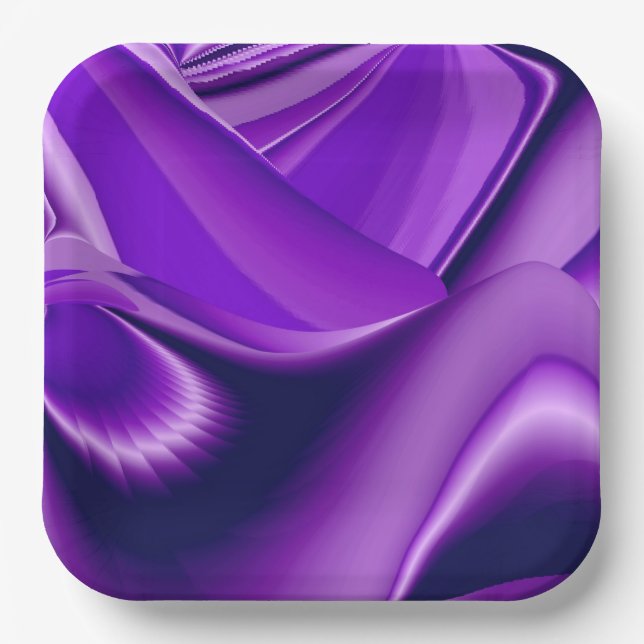 Purple Flower Rainbow Dreams Paper Plate (Front)