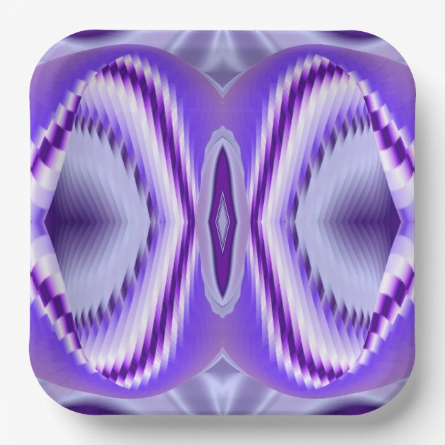 Purple Flower Rainbow Dreams Paper Plate (Front)