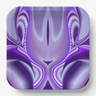 Purple Flower Rainbow Dreams Paper Plate