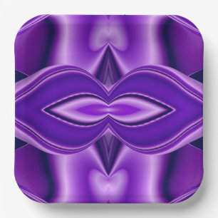 Purple Flower Rainbow Dreams Paper Plate