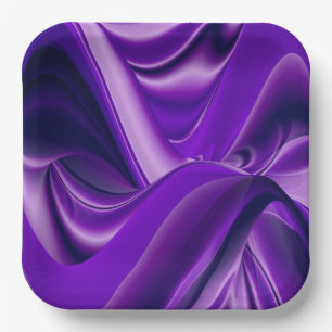 Purple Flower Rainbow Dreams Paper Plate