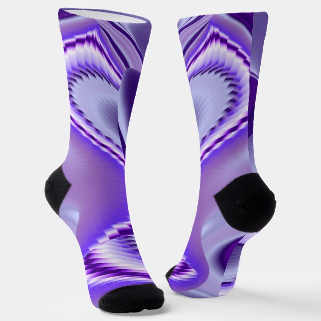 Purple Flower Rainbow Dreams Socks (Angled)