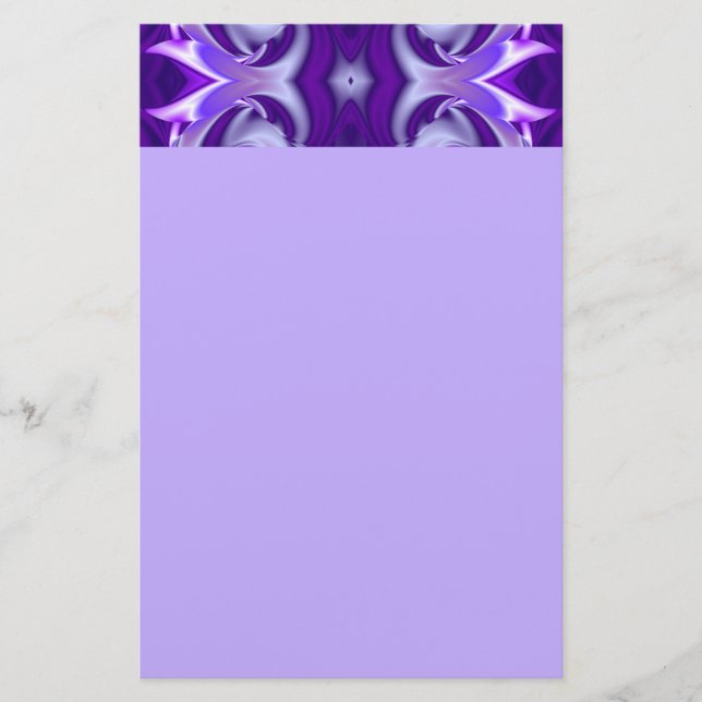 Purple Flower Rainbow Dreams Stationery (Front)