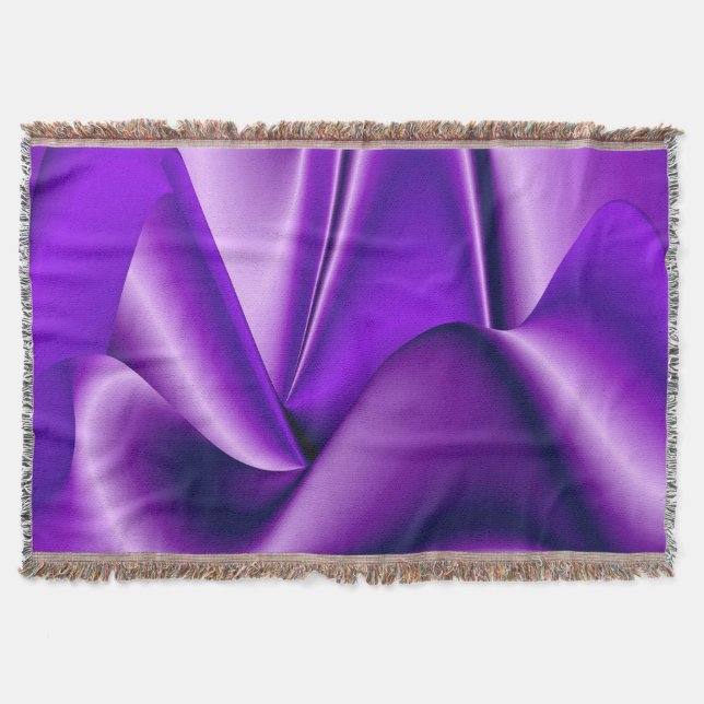 Purple Flower Rainbow Dreams Throw Blanket (Front)