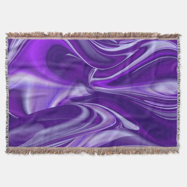 Purple Flower Rainbow Dreams Throw Blanket (Front)