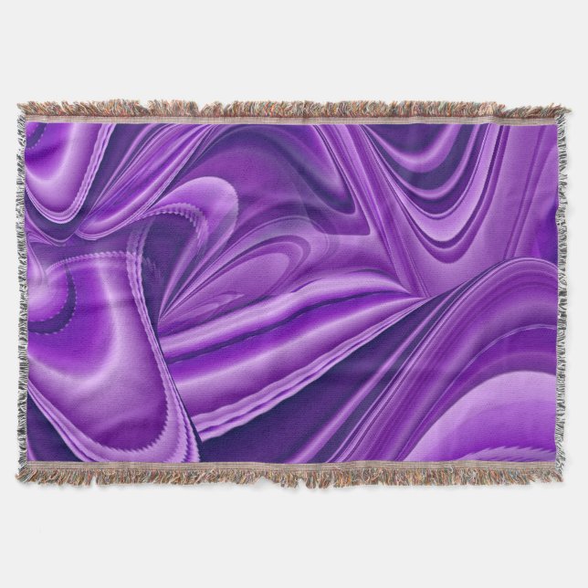 Purple Flower Rainbow Dreams Throw Blanket (Front)