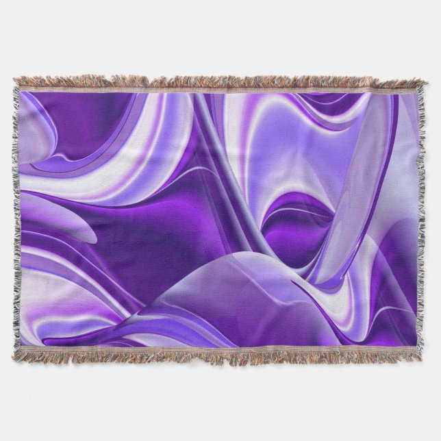 Purple Flower Rainbow Dreams Throw Blanket (Front)